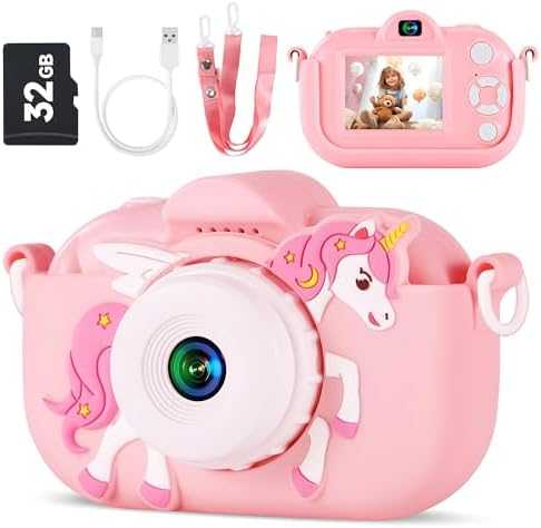 Kids Digital Camera with Dual Lens & 32GB SD Card