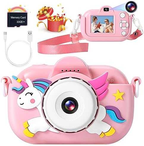 Kids Digital Camera with Dual Lens & 32GB SD Card
