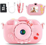 Kids Digital Camera with Dual Lens & 32GB SD Card