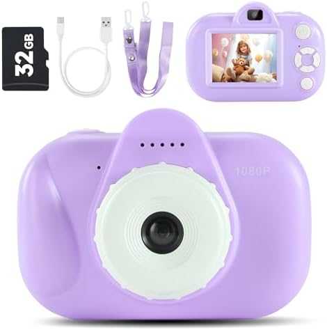 Kids Digital Camera with Dual Lens & 32GB SD Card