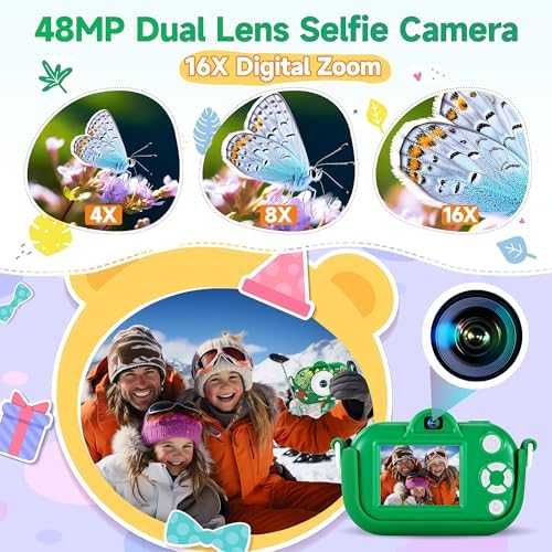 Kids Digital Camera with Dual Lens & 32GB SD Card