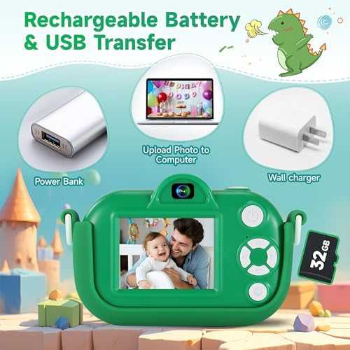 Kids Digital Camera with Dual Lens & 32GB SD Card