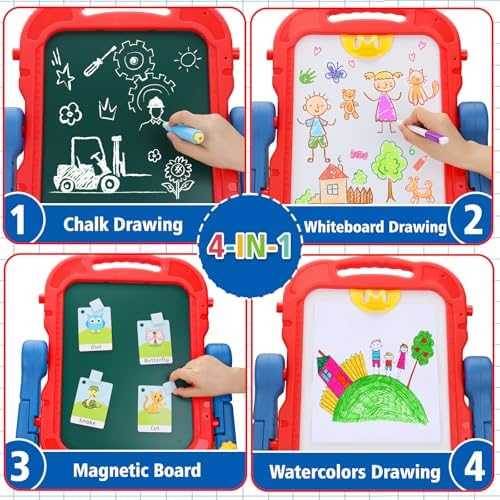 Double-Sided Kids Art Easel with Whiteboard & Chalkboard