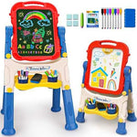 Double-Sided Kids Art Easel with Whiteboard & Chalkboard