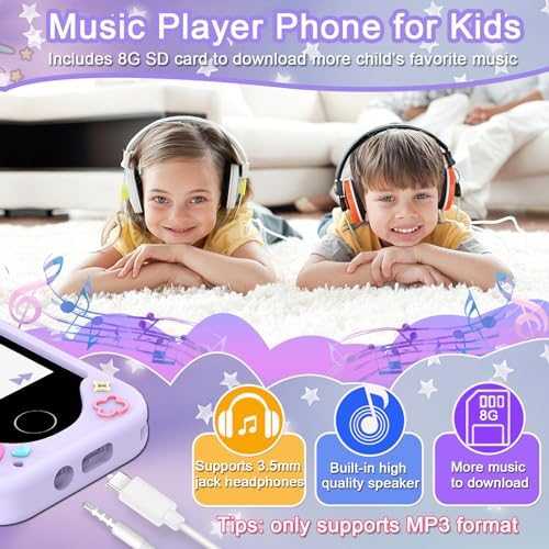 Kids Smart Phone Toy with Touchscreen & Dual Camera (Purple)