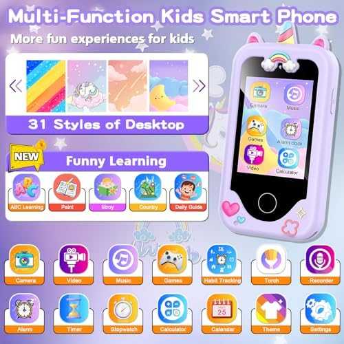 Kids Smart Phone Toy with Touchscreen & Dual Camera (Purple)