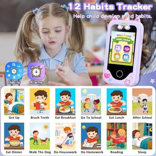 Kids Smart Phone Toy with Touchscreen & Dual Camera (Purple)