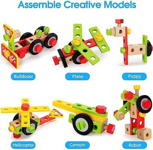 Wooden Toddler Tool Kit with Drill & Storage Box (44 pcs)
