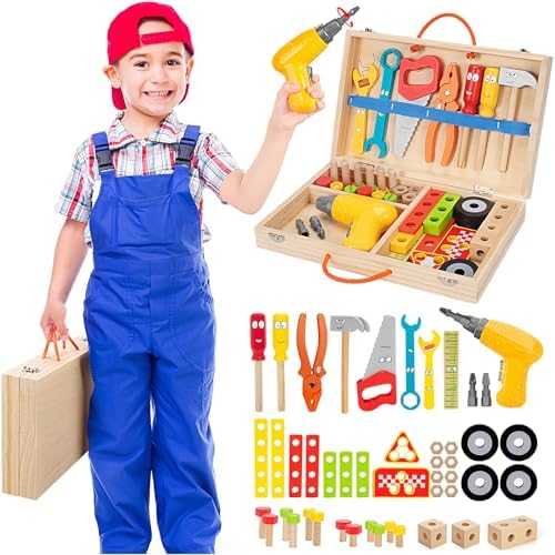 Wooden Tool Set with Electric Drill (46 pcs)