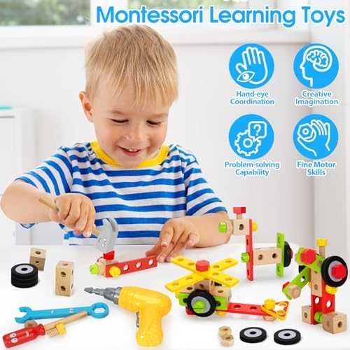 Wooden Tool Set with Electric Drill (46 pcs)