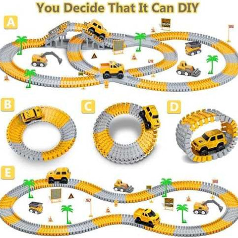 Construction Race Track Play Set with Trucks (253 pcs)