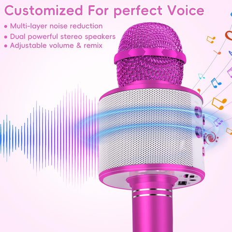 KIDWILL Wireless Bluetooth Karaoke Microphone for Kids