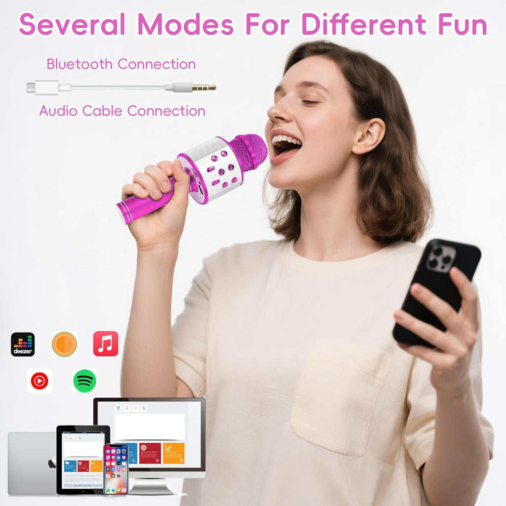 KIDWILL Wireless Bluetooth Karaoke Microphone for Kids