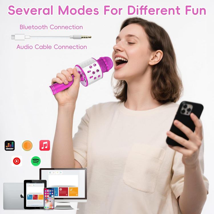 KIDWILL Wireless Bluetooth Karaoke Microphone for Kids