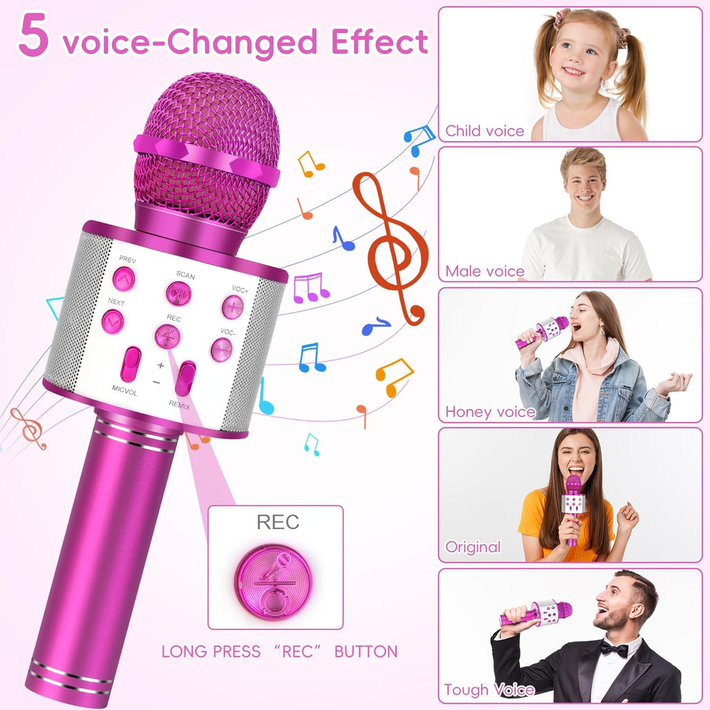 KIDWILL Wireless Bluetooth Karaoke Microphone for Kids