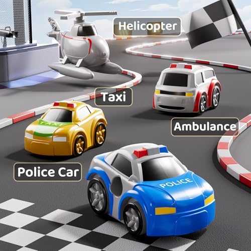 KIZONLY City Car Race Track Play Set with Vehicles