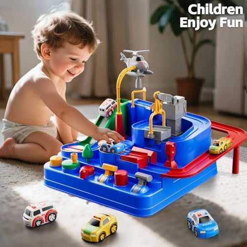 KIZONLY City Car Race Track Play Set with Vehicles
