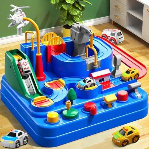 KIZONLY City Car Race Track Play Set with Vehicles