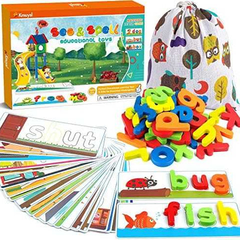 KMUYSL See & Spell CVC Word Builder Game