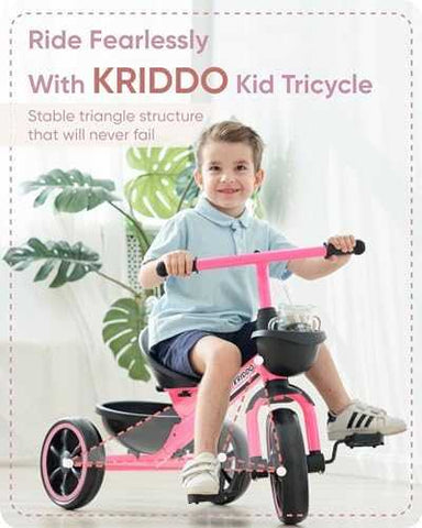 KRIDDO Toddler Tricycle (Pink)