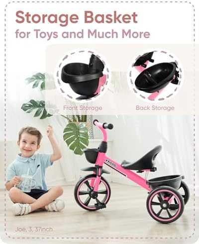 KRIDDO Toddler Tricycle (Pink)