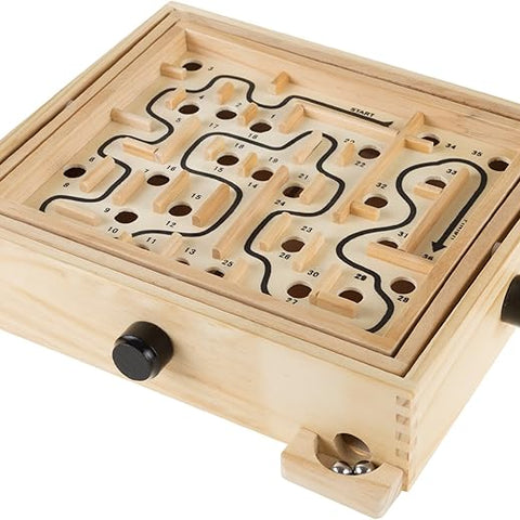 Labyrinth Wooden Maze Game with Two Steel Marbles