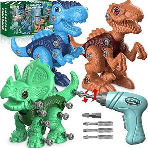 Laradola Take-Apart Dinosaur STEM Toy with Electric Drill