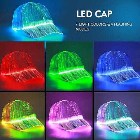LED Cap Fiber Optic Hat EDM Baseball Caps Light Up