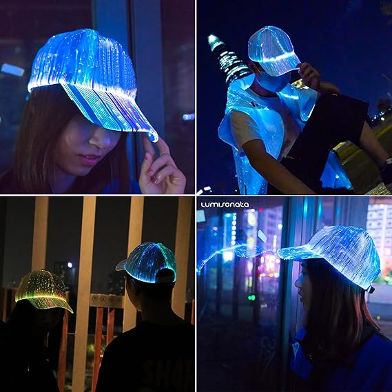 LED Cap Fiber Optic Hat EDM Baseball Caps Light Up