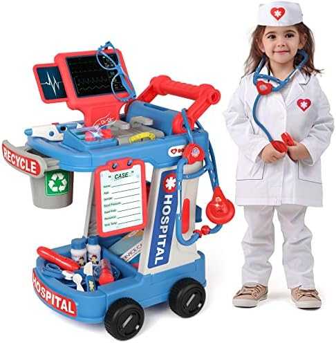 Liberry Doctor Playset with Cart, Costume & Stethoscope