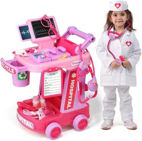 Liberry Doctor Playset with Cart, Costume & Stethoscope