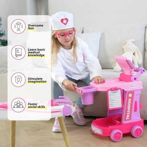 Liberry Doctor Playset with Cart, Costume & Stethoscope