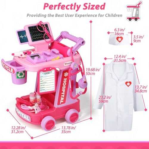 Liberry Doctor Playset with Cart, Costume & Stethoscope