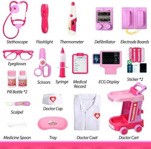 Liberry Doctor Playset with Cart, Costume & Stethoscope