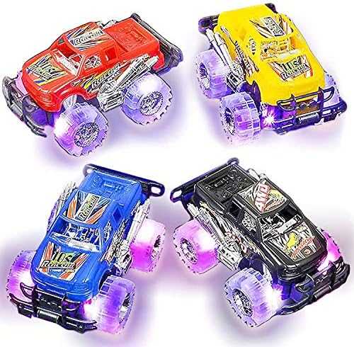 Light-Up Monster Truck Push-and-Go Cars (2-Pack)