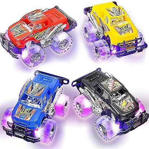 Light-Up Monster Truck Push-and-Go Cars (2-Pack)
