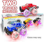 Light-Up Monster Truck Push-and-Go Cars (2-Pack)