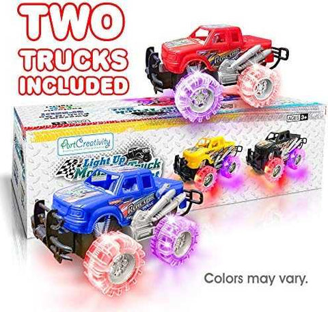 Light-Up Monster Truck Push-and-Go Cars (2-Pack)