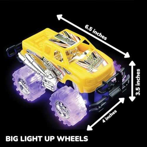Light-Up Monster Truck Push-and-Go Cars (2-Pack)