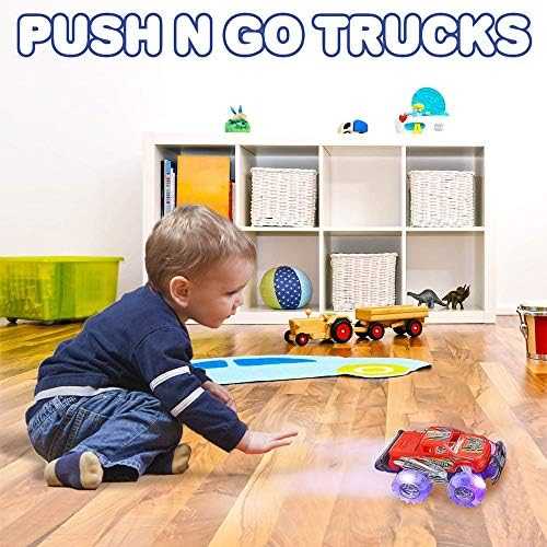 Light-Up Monster Truck Push-and-Go Cars (2-Pack)