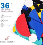 LiKee Open-Ended Wooden Shape Puzzle Set (36 Blocks)