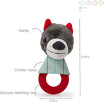 LILLIPUTIENS Louise Teething Rattle - Soft Sensory Baby Toy