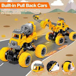 LUDILO Take-Apart Construction Trucks Set with Electric Drill (4 pcs)