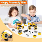 LUDILO Take-Apart Construction Trucks Set with Electric Drill (4 pcs)