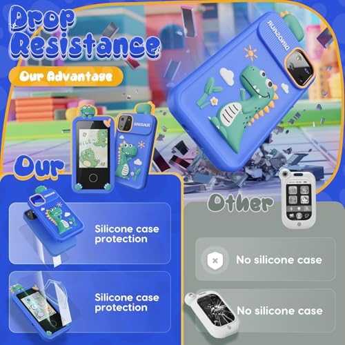 Luyiilo Kids Smart Phone Toy with Touchscreen & Dual Camera