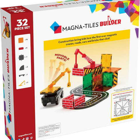 MAGNA-TILES Builder 32-Piece Magnetic Construction Set