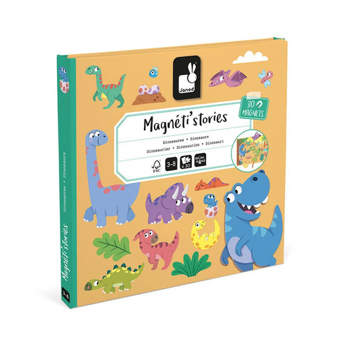 Janod Magneti'Stories Dinosaurs - Magnetic Story Set, 30 Magnets