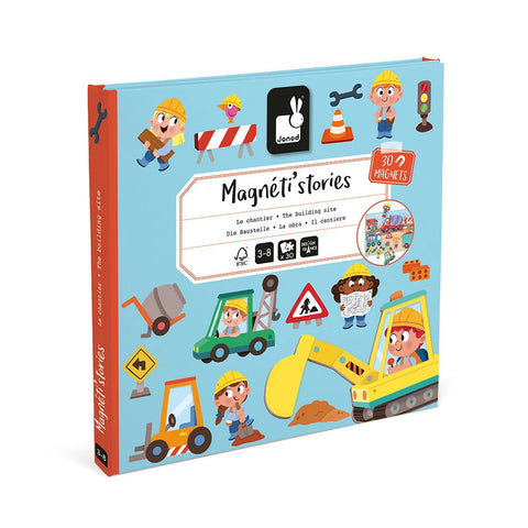 Janod Construction Site Magneti'Stories - 30-Piece Builder Fun