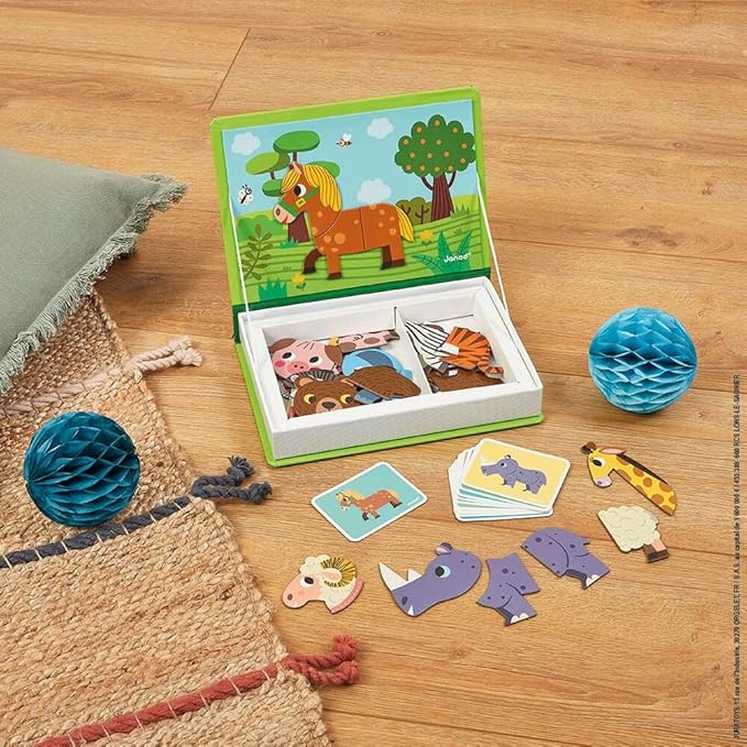 Janod Magneti'Book Animals - 30 Magnets & 10 Animal Cards