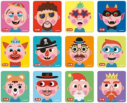 Janod Magneti'Book Crazy Faces - 83-Piece Creative Face Game